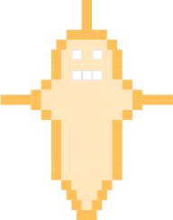 Pixelated orange bot